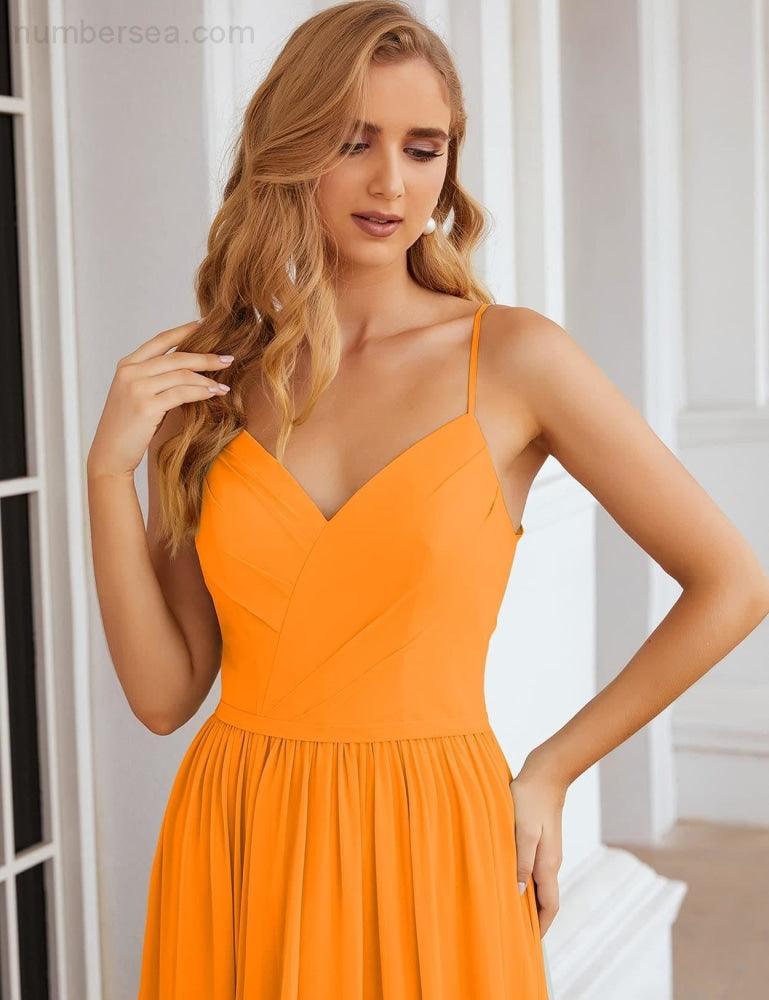 Spaghetti Strap Bridesmaid Dresses Long Formal Party Prom Gowns 28060