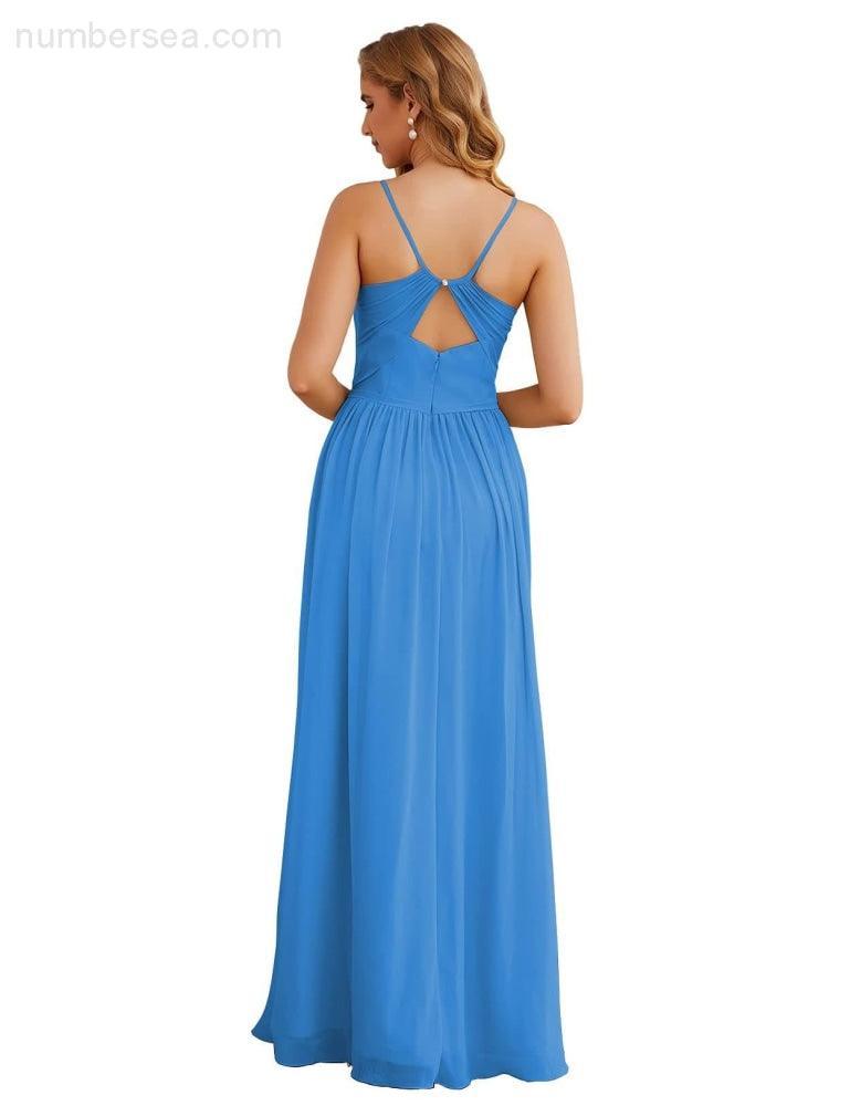 Spaghetti Strap Bridesmaid Dresses Long Formal Party Prom Gowns 28060
