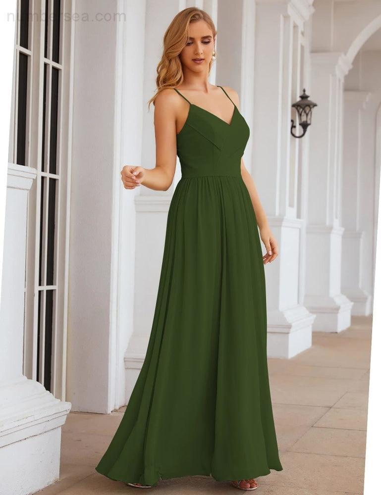 Spaghetti Strap Bridesmaid Dresses Long Formal Party Prom Gowns 28060