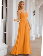 Spaghetti Strap Bridesmaid Dresses Long Formal Party Prom Gowns 28060