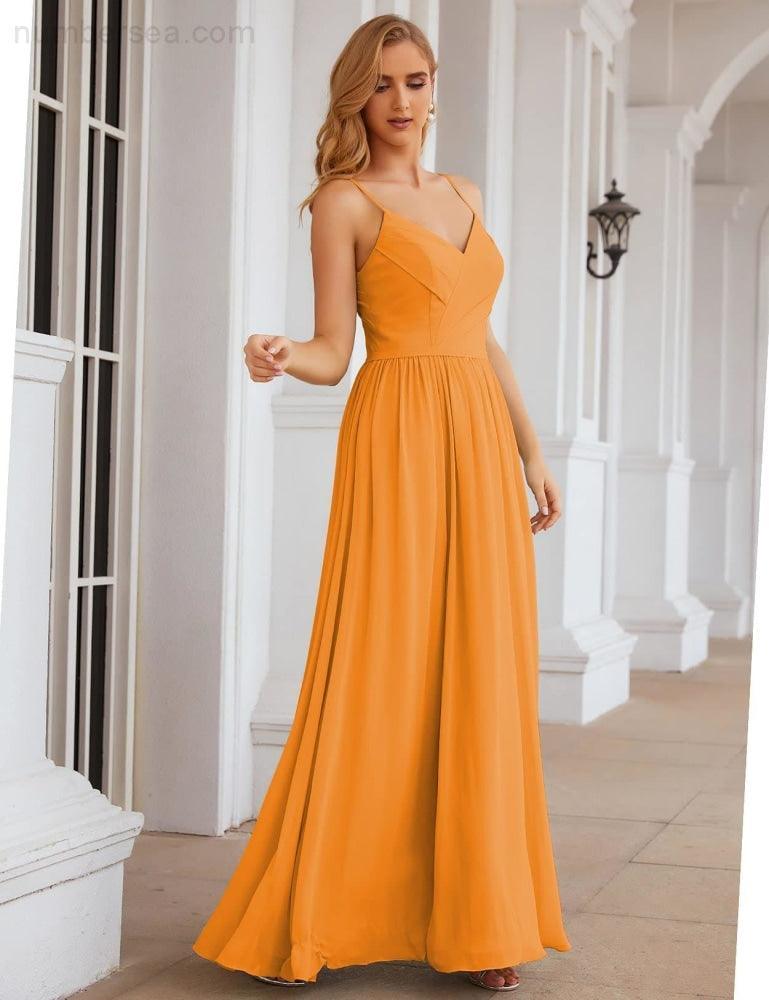 Spaghetti Strap Bridesmaid Dresses Long Formal Party Prom Gowns 28060