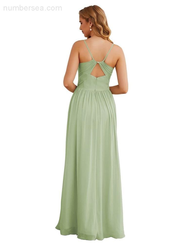 Spaghetti Strap Bridesmaid Dresses Long Formal Party Prom Gowns 28060