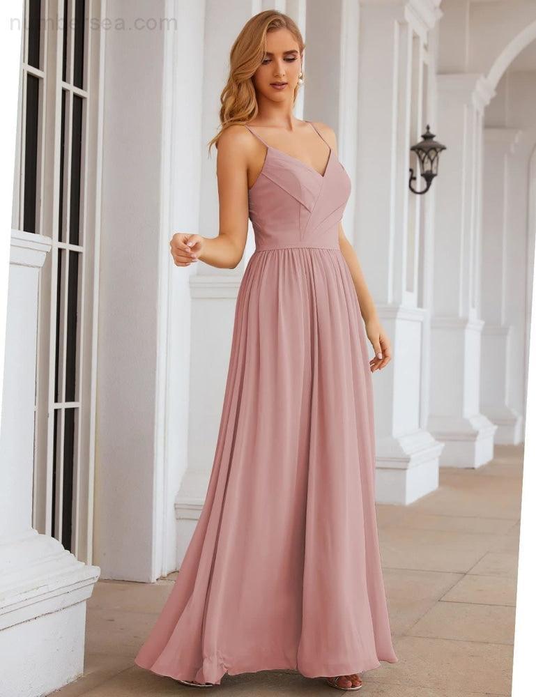 Spaghetti Strap Bridesmaid Dresses Long Formal Party Prom Gowns 28060