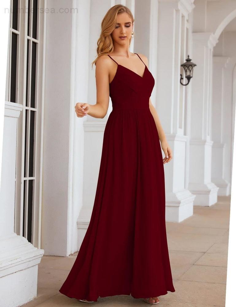 Spaghetti Strap Bridesmaid Dresses Long Formal Party Prom Gowns 28060