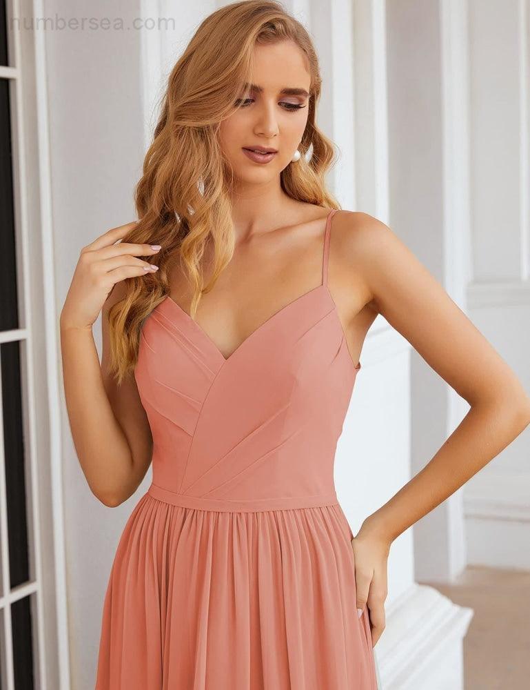 Spaghetti Strap Bridesmaid Dresses Long Formal Party Prom Gowns 28060