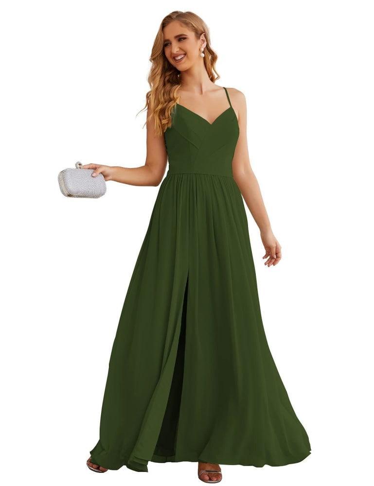 Spaghetti Strap Bridesmaid Dresses Long Formal Party Prom Gowns 28060