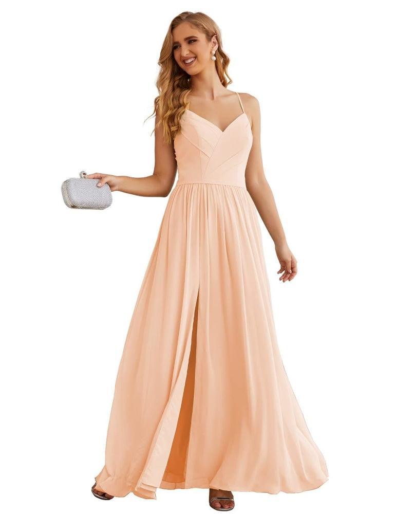 Spaghetti Strap Bridesmaid Dresses Long Formal Party Prom Gowns 28060