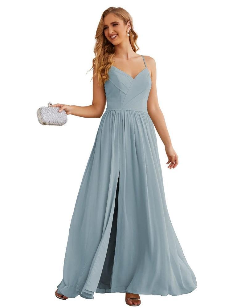 Spaghetti Strap Bridesmaid Dresses Long Formal Party Prom Gowns 28060