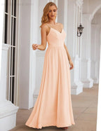 Spaghetti Strap Bridesmaid Dresses Long Formal Party Prom Gowns 28060
