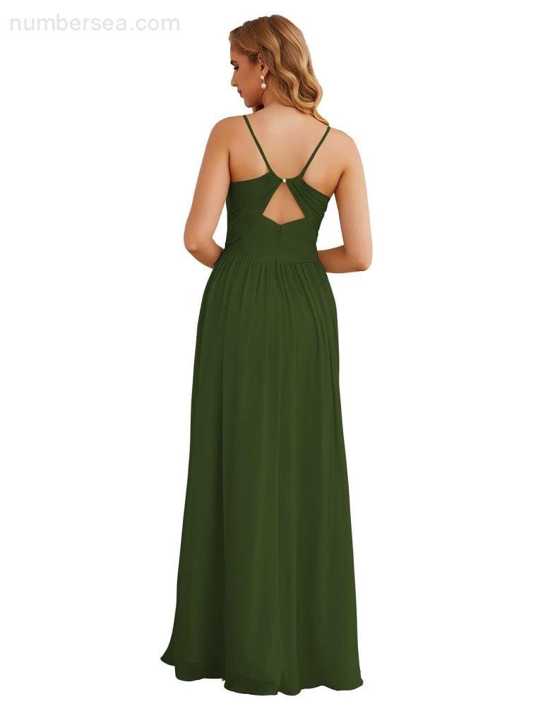 Spaghetti Strap Bridesmaid Dresses Long Formal Party Prom Gowns 28060