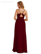 Spaghetti Strap Bridesmaid Dresses Long Formal Party Prom Gowns 28060