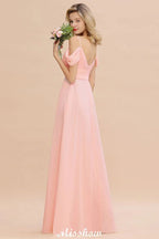 Off Shoulde straps Aline Bridesmaid Dress Chiffon Maid of Honor Dress