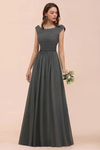 Off the Shoulder Front Side Split Bridesmaid Dress A-line Wedding Guest Dress