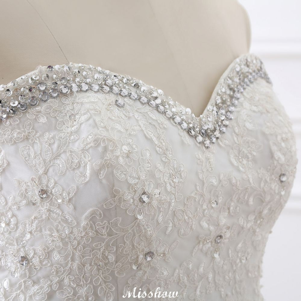 Princess Sweetheart Tulle Wedding Dress With Lace