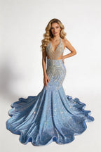 18 birthday outfit evening dress custom made black girl mermaid blue prom gowns Y887 by simplepromdress