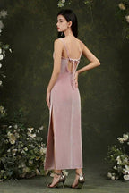 Purple Spaghetti Straps Sleeveless Mermaid Prom Dresses