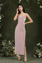 Purple Spaghetti Straps Sleeveless Mermaid Prom Dresses