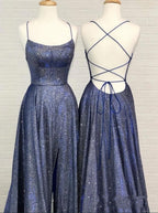 Sexy A-line Spaghetti Straps Ruffles Prom Dress with Slit