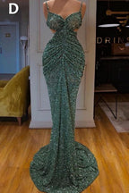 Sexy Long Mint Green Sequins Prom Dress Mermaid