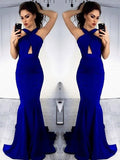 Sheath Halter Sleeveless With Ruched Satin Prom Dresses