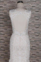 Sleek Square Neck Appliques Pretty Mermaid Elegant Wedding Dresses