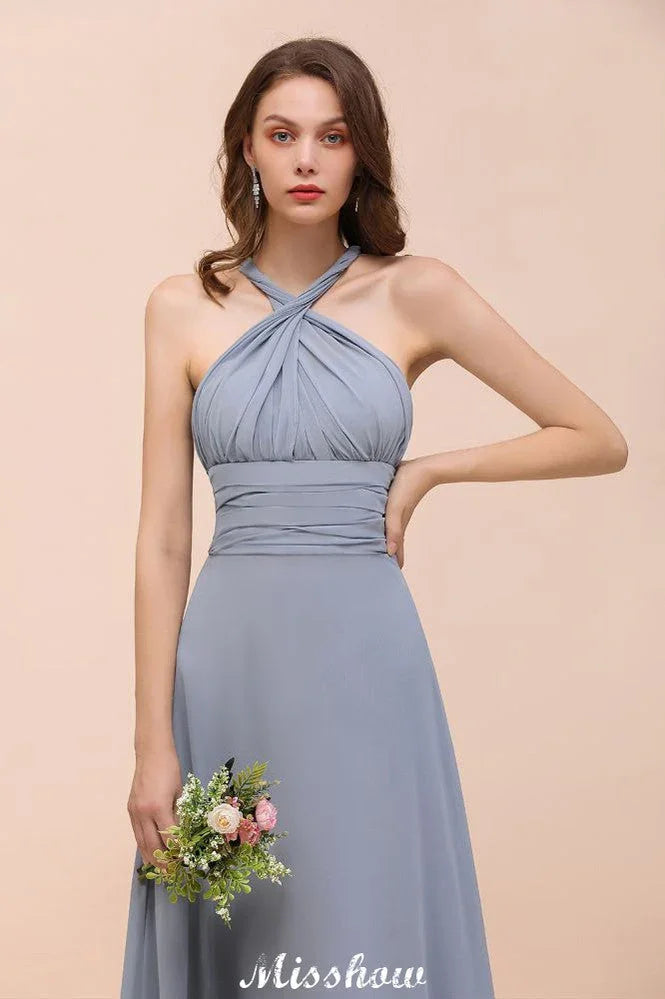 Sleeveless A-line Bridesmaid Dress Floor-Length Formal Dress