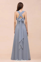 Sleeveless A-line Bridesmaid Dress Floor-Length Formal Dress