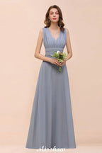Sleeveless A-line Bridesmaid Dress Floor-Length Formal Dress