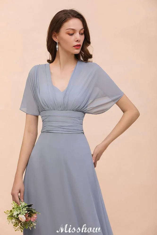 Sleeveless A-line Bridesmaid Dress Floor-Length Formal Dress
