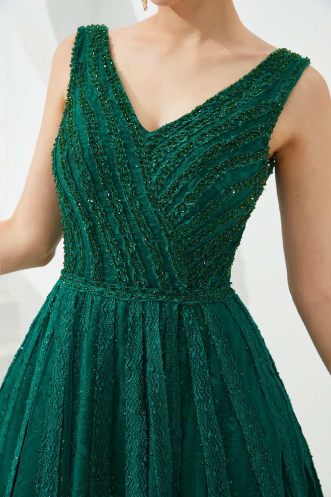 Sleeveless V-Neck aline Evening Swing Dress Backless Party Dress