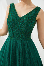 Sleeveless V-Neck aline Evening Swing Dress Backless Party Dress