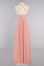 Spaghetti Slim Side Split Bridesmaid Dress Sky Blue V-Neck Wedding Party Dress