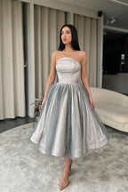 Sparkly Sleeveless A-line Sequined Prom Dress