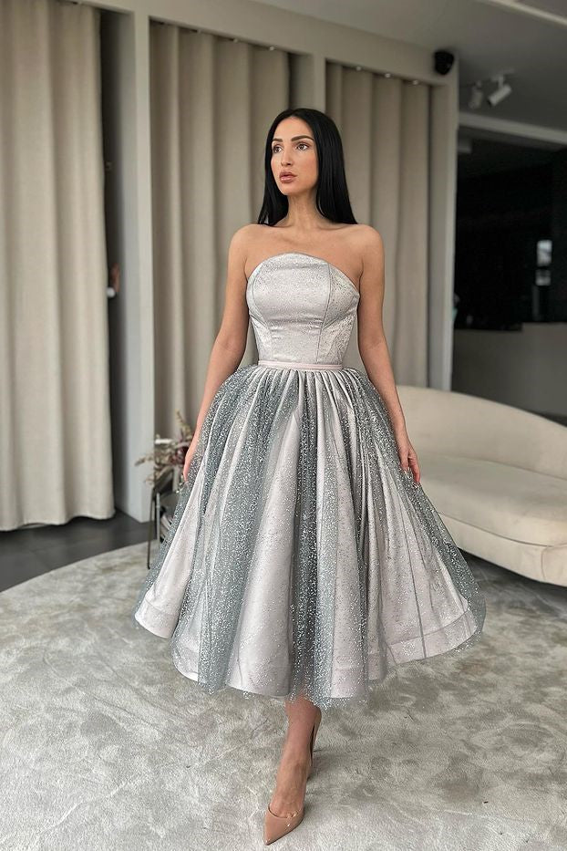 Sparkly Sleeveless A-line Sequined Prom Dress
