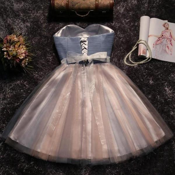 Strapless Sweetheart Neck Homecoming Dress Blush Pink  Short Prom Dresses