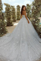 Sweetheart A-line Lace Wedding Dress With Sleeves