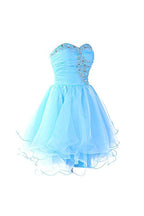 Sweetheart Organza Blue Homecoming Dresses Prom Dresses