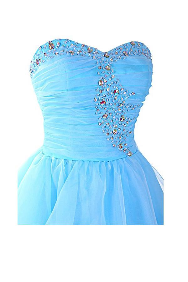 Sweetheart Organza Blue Homecoming Dresses Prom Dresses