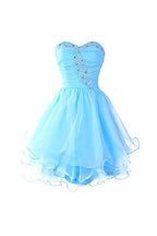 Sweetheart Organza Blue Homecoming Dresses Prom Dresses
