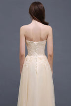 Tulle Aline Floor Length Appliques Prom Dress