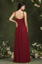 Tulle Spaghetti strapes Aline Split Front Prom dress