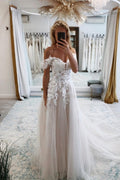 Vintage sweetheart off-the-shoulder cap sleeves a-line lace Wedding dress