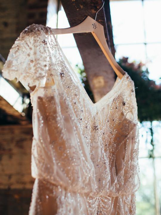 Wedding Dresses Romantic A-line V-neck Beading Sexy Chiffon Bridal Gown