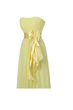 Yellow Sweetheart Bridesmaid Chiffon Prom Dresses Long Evening Gowns BD007